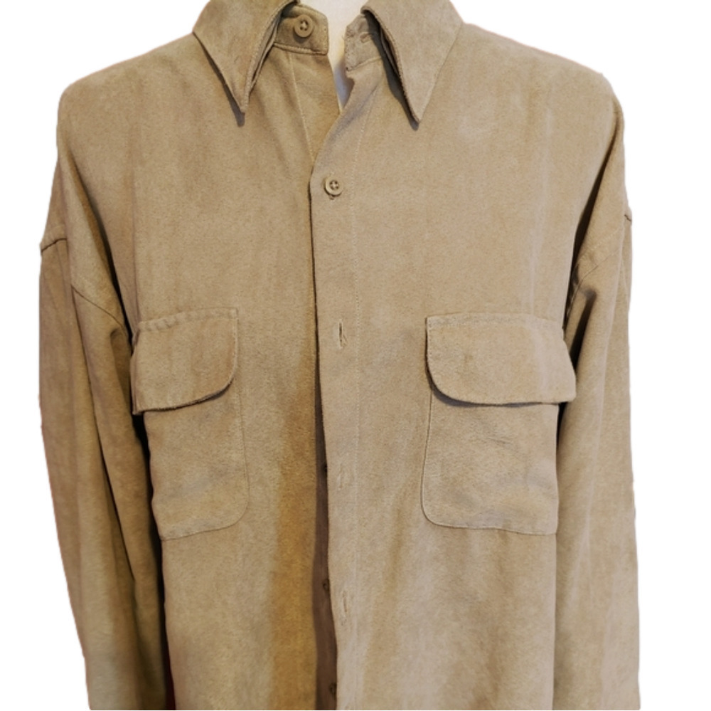 Vintage Van Heusen Faux Suede Shirt L